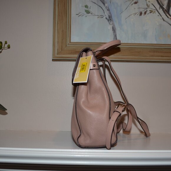 Michael Kors NEW women\'s Addison Medium Pebble Leather brown/pink Backpack main image 12